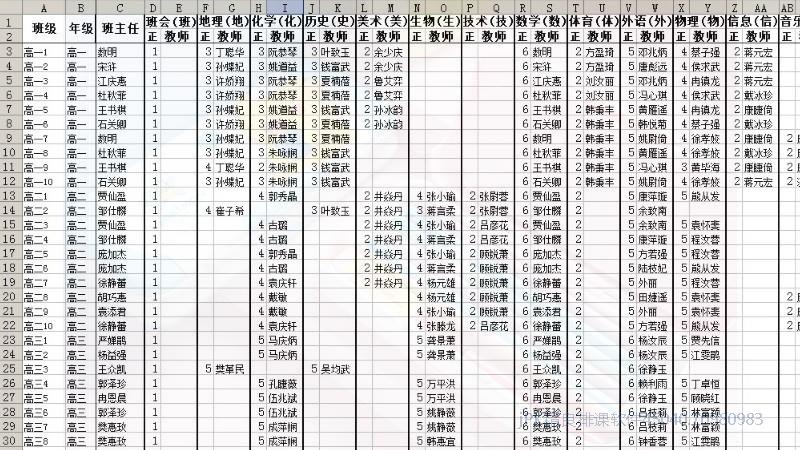 学校排课排课设置导入模板高中